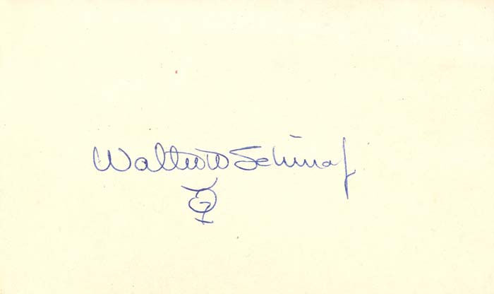 Walter Marty "Wally" Schirra Jr. signed card - Astronaut Autograph